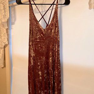 American Eagle Pink Velvet Mini Dress